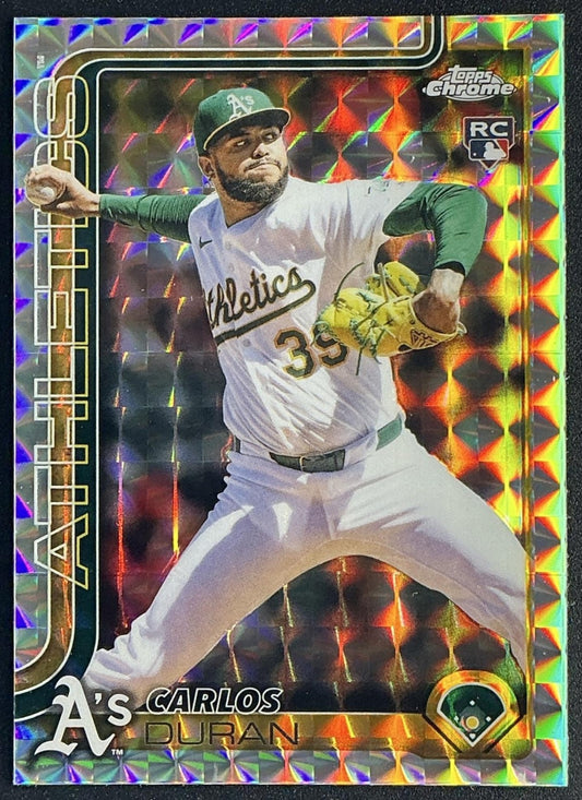 CARLOS DURAN 2025 TOPPS CHROME UPDATE #USC84 GEOMETRIC REFRACTOR RC ATHLETICS
