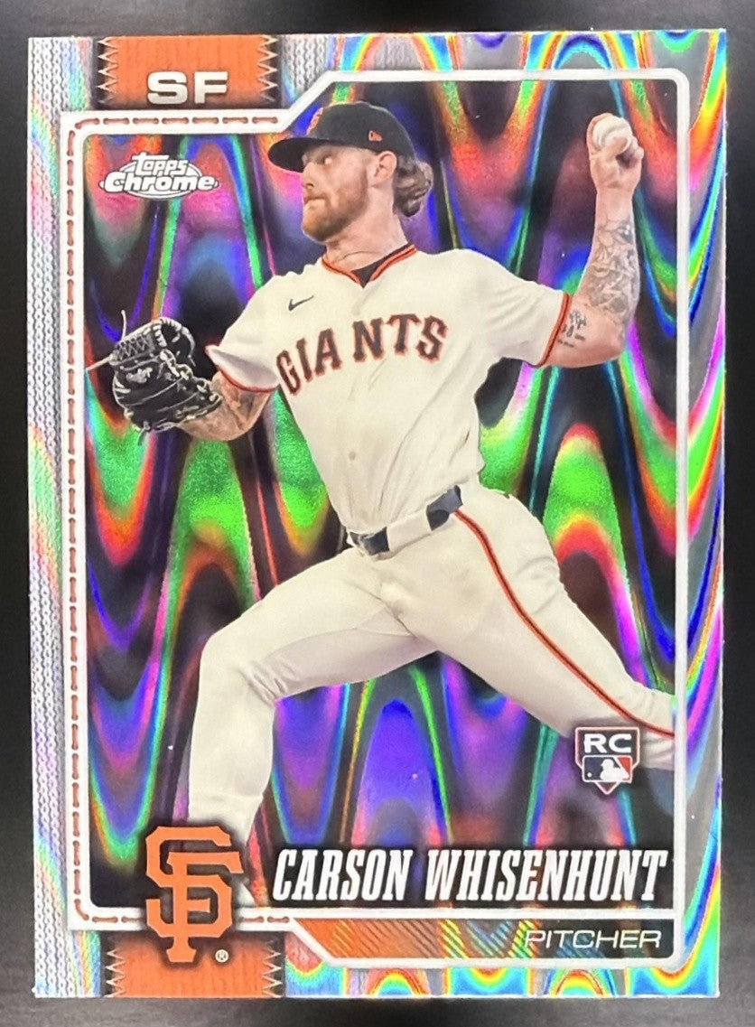 CARSON WHISENHUNT 2026 TOPPS CHROME #142 RAYWAVE REFRACTOR RC GIANTS