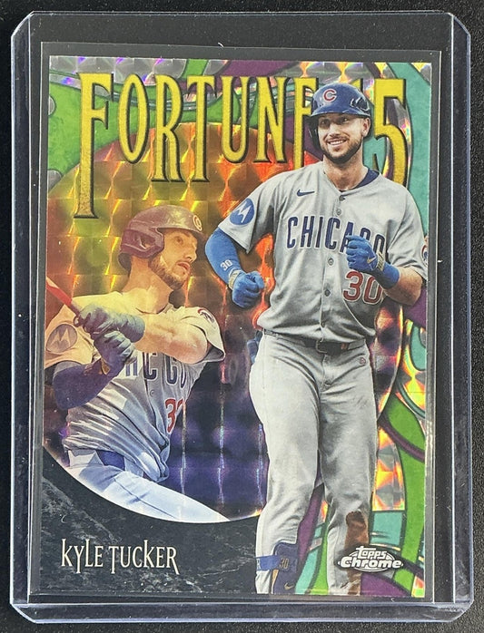 KYLE TUCKER 2025 TOPPS CHROME UPDATE #F15-5 FORTUNE 15 GEOMETRIC REFRACTOR CUBS