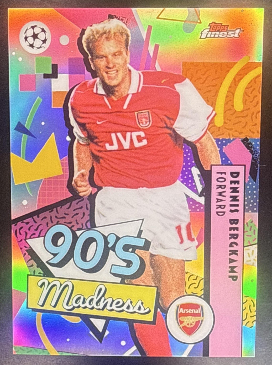 2025 Topps UEFA Club Competition Finest Dennis Bergkamp #MAD-6 90s Madness