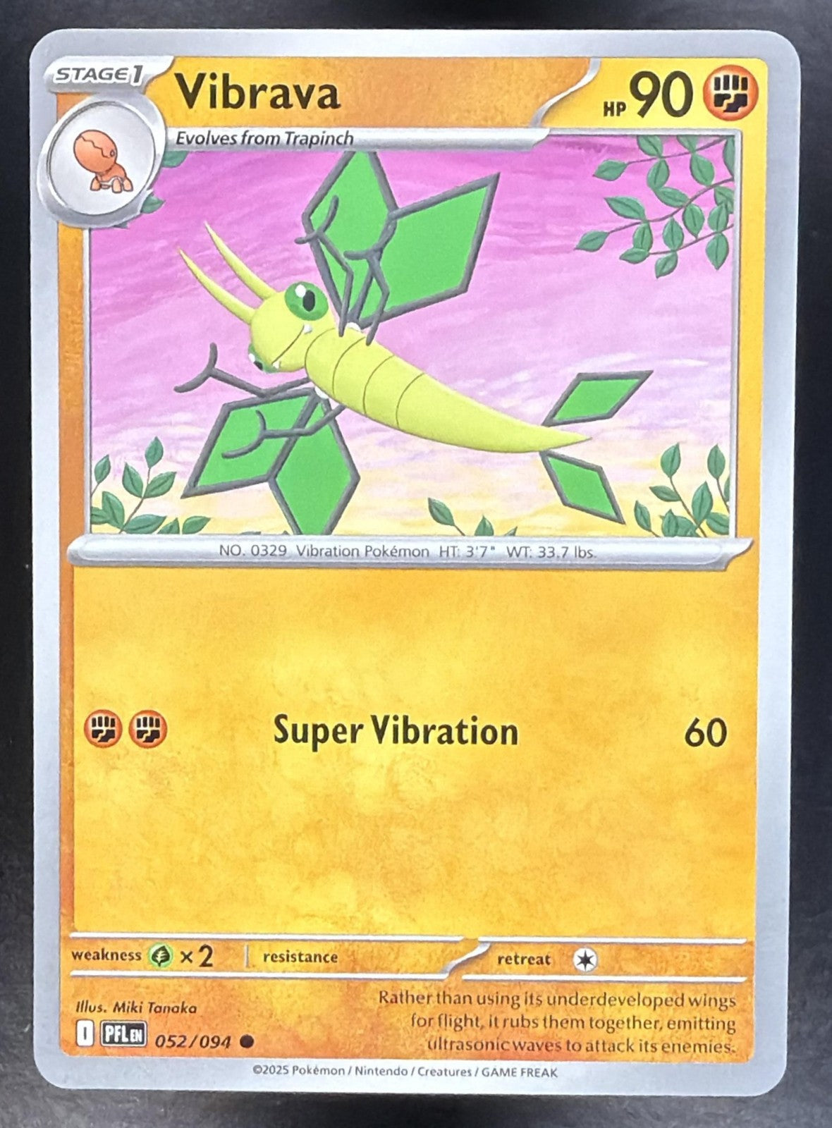 VIBRAVA 2025 POKEMON PHANTASMAL FLAMES #052/094 COMMON