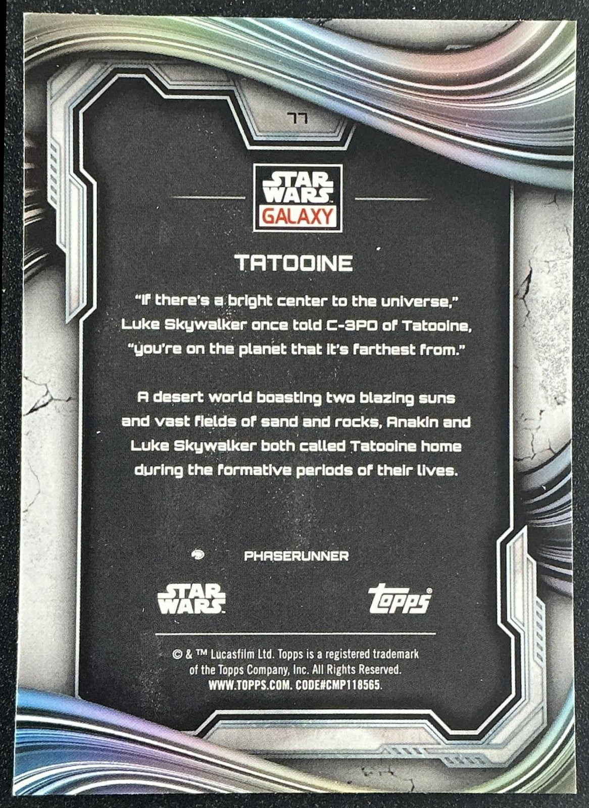 TATOOINE 2025 TOPPS CHROME STAR WARS GALAXY #77