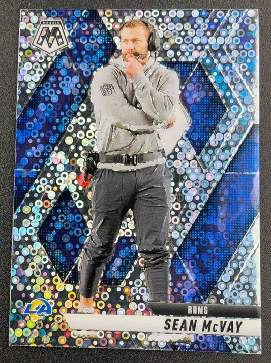 SEAN MCVAY 2025 PANINI MOSAIC #238 NO HUDDLE SILVER PRIZM RAMS
