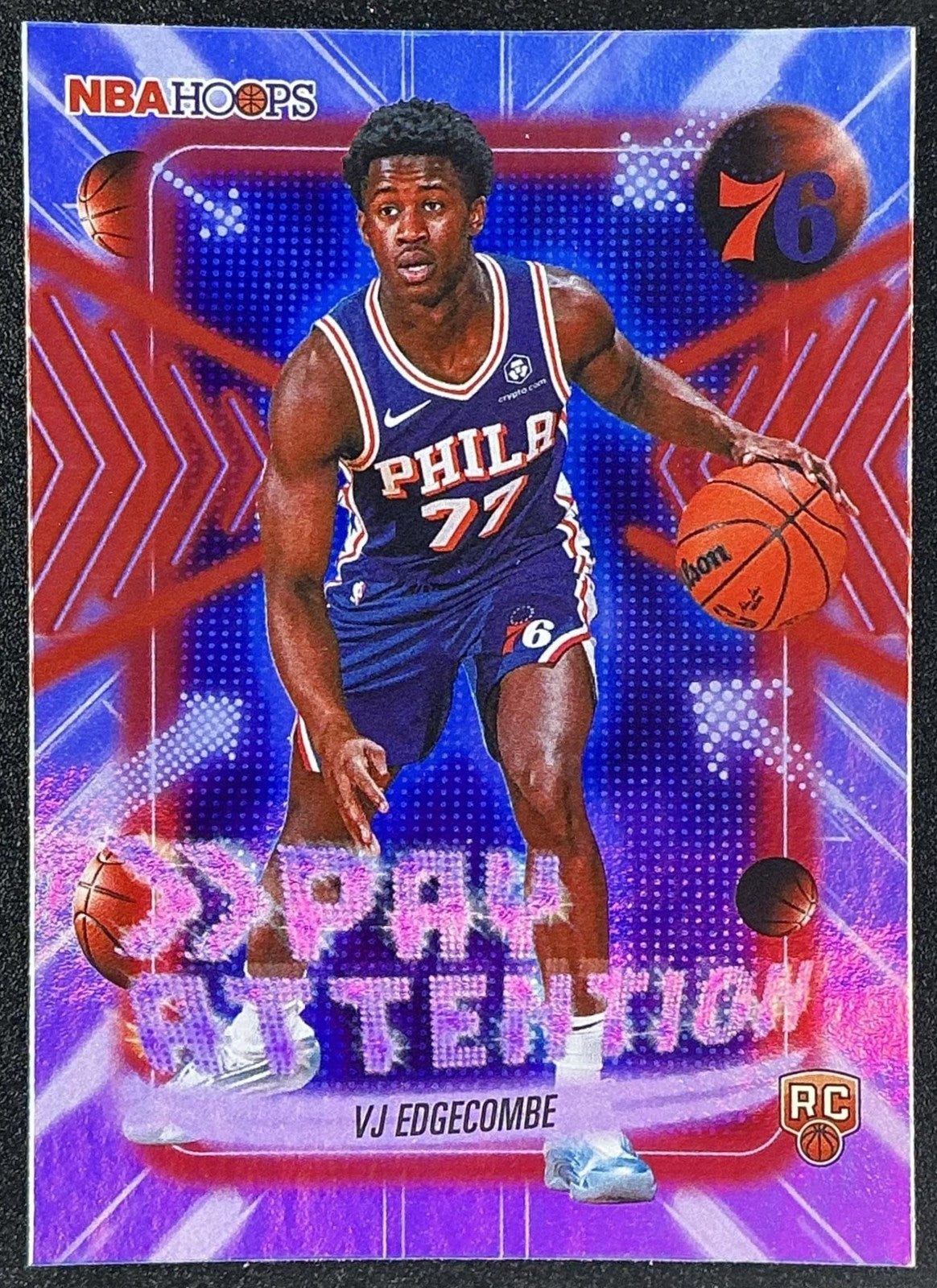 VJ EDGECOMBE 2025-26 TOPPS HOOPS #PA-18 PAY ATTENTION RC 76ERS
