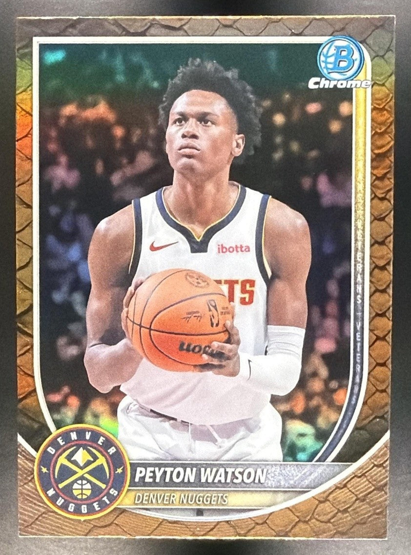 PEYTON WATSON 2025-26 BOWMAN #BCV-180 CHROME REPTILIAN REFRACTOR NUGGETS