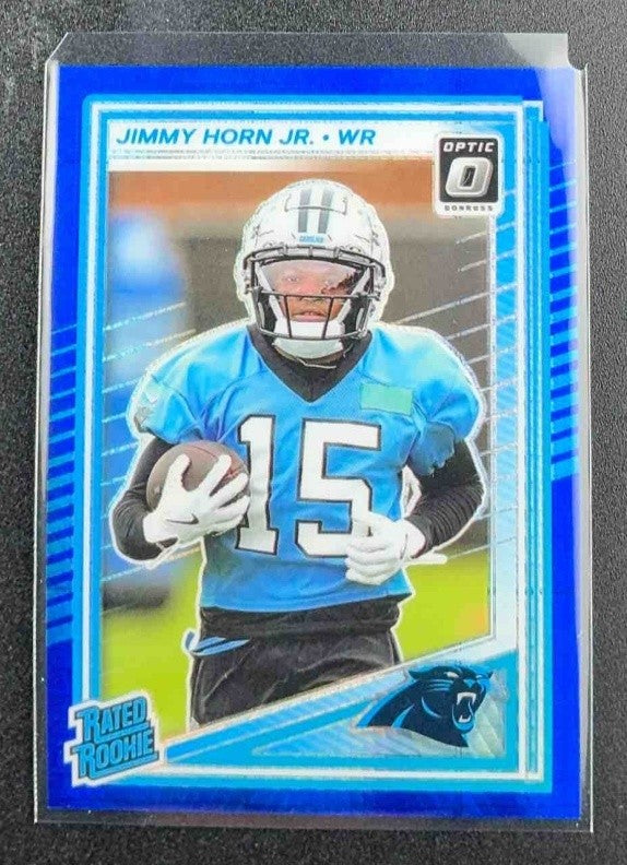 2025 Panini Donruss Optic Jimmy Horn Jr. #281 Rated Rookie Blue Hyper Prizm