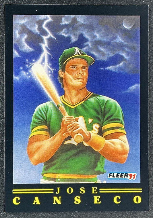 JOSE CANSECO 1991 FLEER #6 PRO VISIONS BLACK ATHLETICS