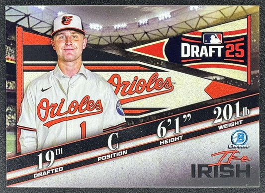 IKE IRISH 2025 BOWMAN DRAFT #BDN-6 NIGHT CHROME ORIOLES