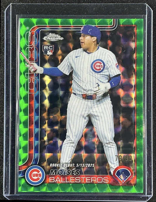 2025 Topps Chrome Update Moises Ballesteros Green Geometric Refractor /99 RC