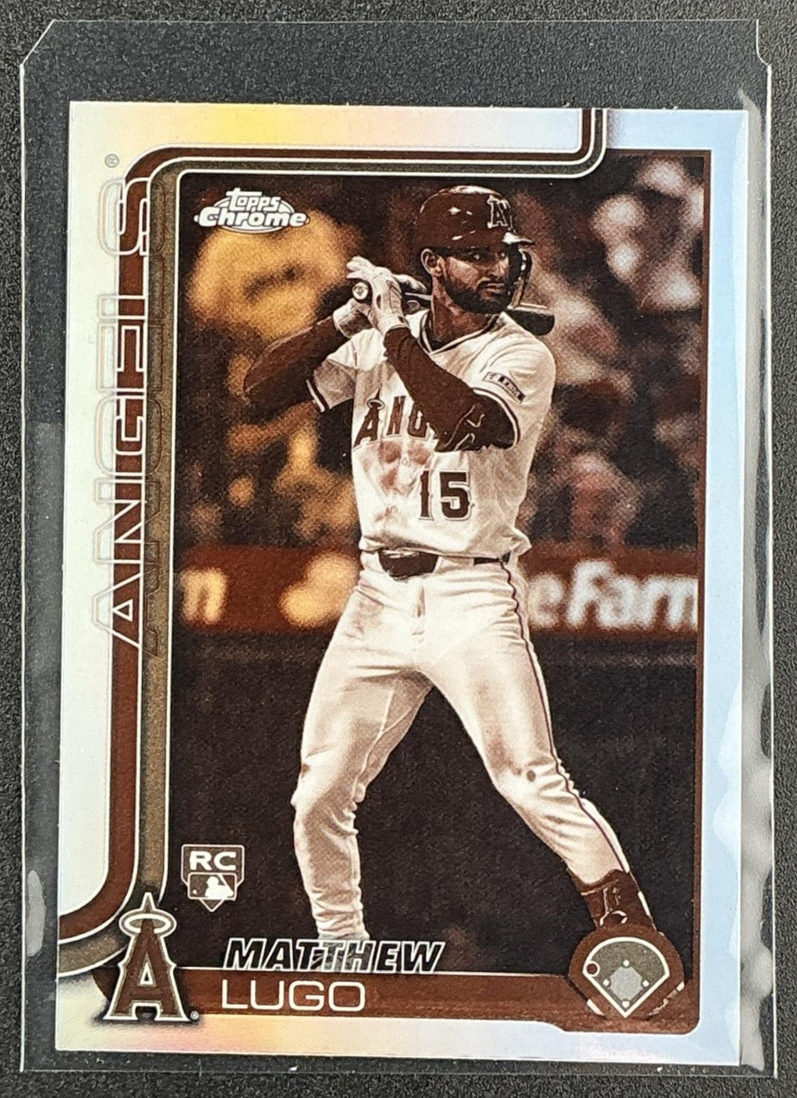 MATTHEW LUGO 2025 TOPPS CHROME UPDATE #USC166 SEPIA REFRACTOR RC ANGELS