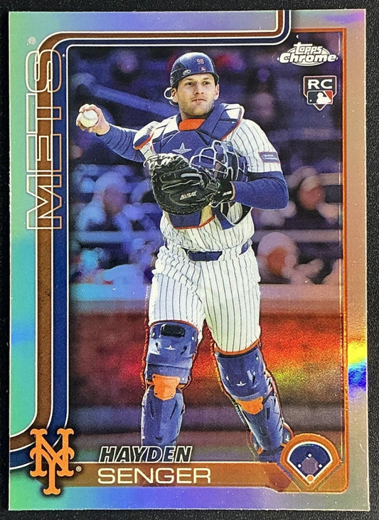 HAYDEN SENGER 2025 TOPPS CHROME UPDATE #USC128 REFRACTOR RC METS