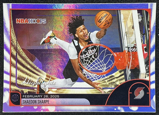 SHAEDON SHARPE 2025-26 TOPPS HOOPS #267 SEASON HIGHLIGHT TRAIL BLAZERS