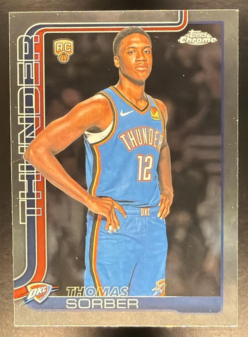 THOMAS SORBER 2025-26 TOPPS CHROME UPDATE #165 RC THUNDER