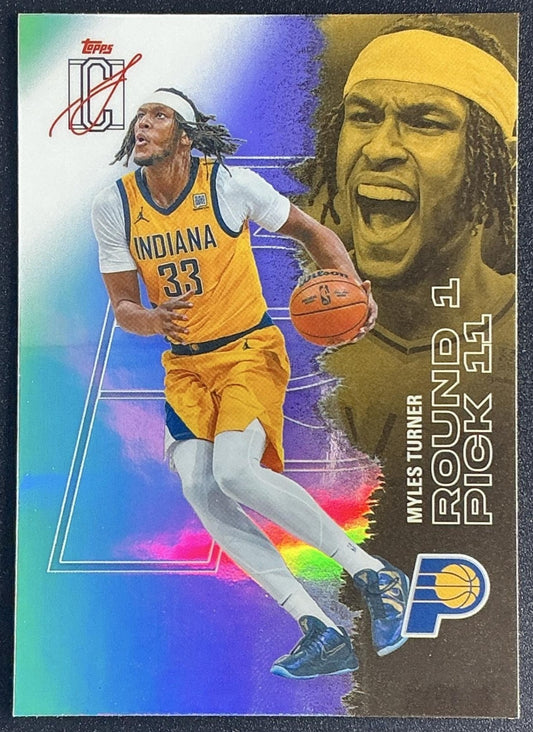 MYLES TURNER 2025-26 TOPPS SIGNATURE CLASS #92 CHROME VETERAN REFRACTOR PACERS