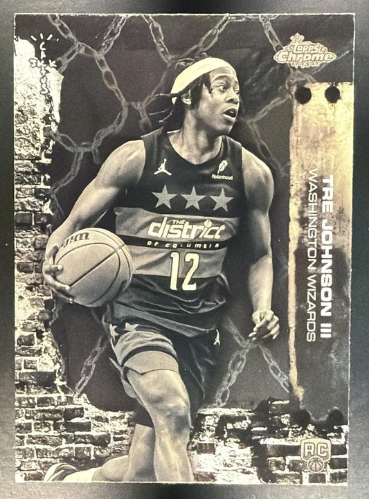 TRE JOHNSON III 2025-26 TOPPS CHROME X CACTUS JACK #66 RC WIZARDS