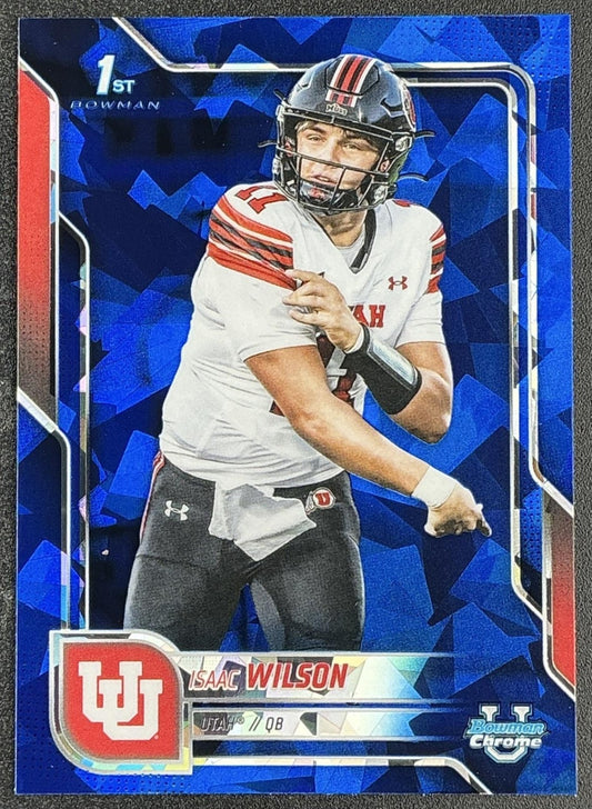 ISAAC WILSON 2025 BOWMAN CHROME UNIVERSITY SAPPHIRE #85 1ST PROSPECT UTES