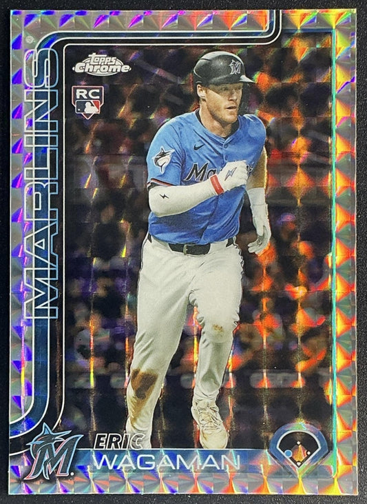 ERIC WAGAMAN 2025 TOPPS CHROME UPDATE #USC56 GEOMETRIC REFRACTOR RC MARLINS