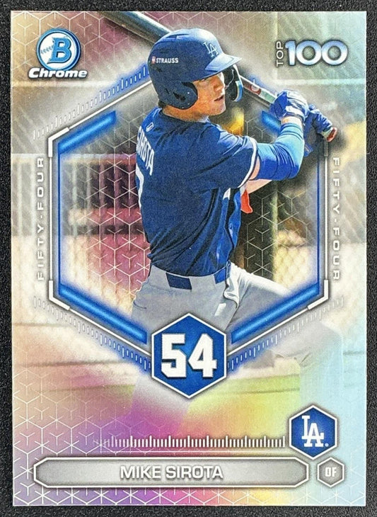 MIKE SIROTA 2026 BOWMAN #BTP-54 SCOUTS TOP 100 CHROME DODGERS