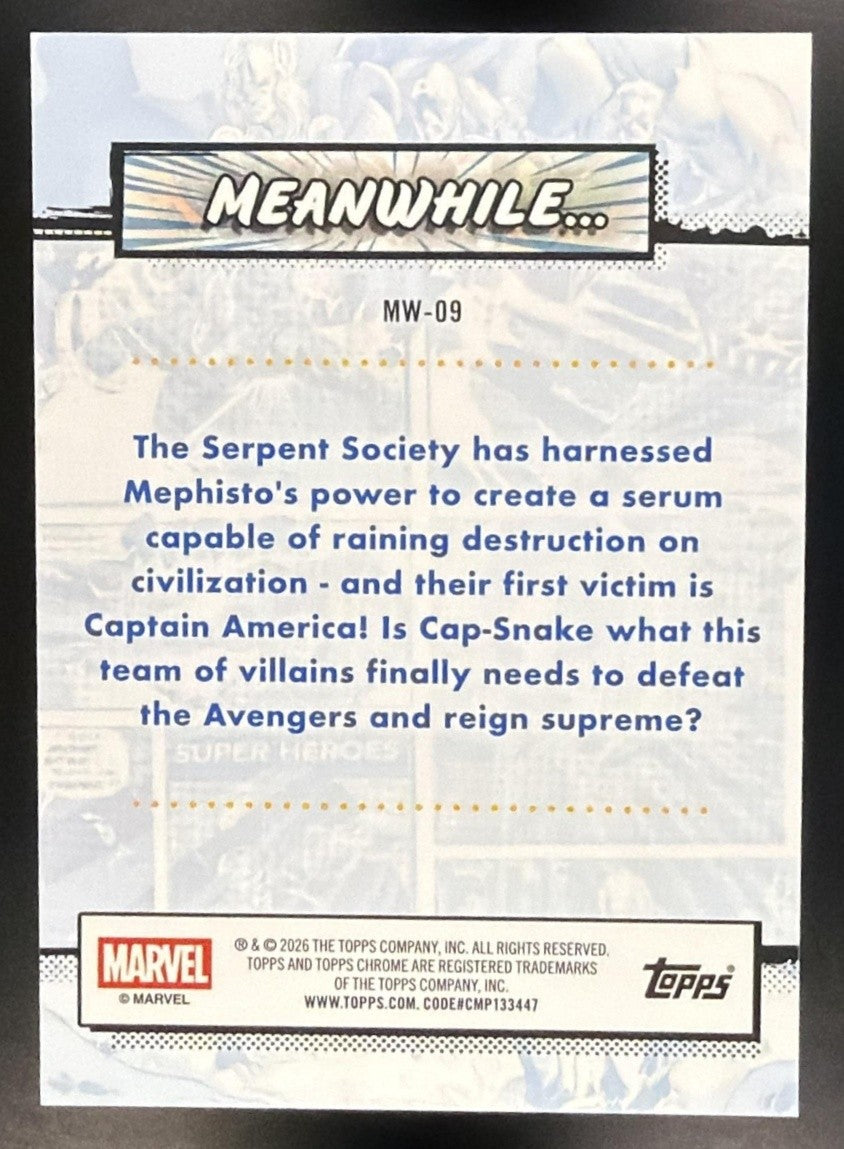 THE CAPTAIN TRANSFORMED 2026 TOPPS CHROME MARVEL COMICS #MW-09 MEANWHILE