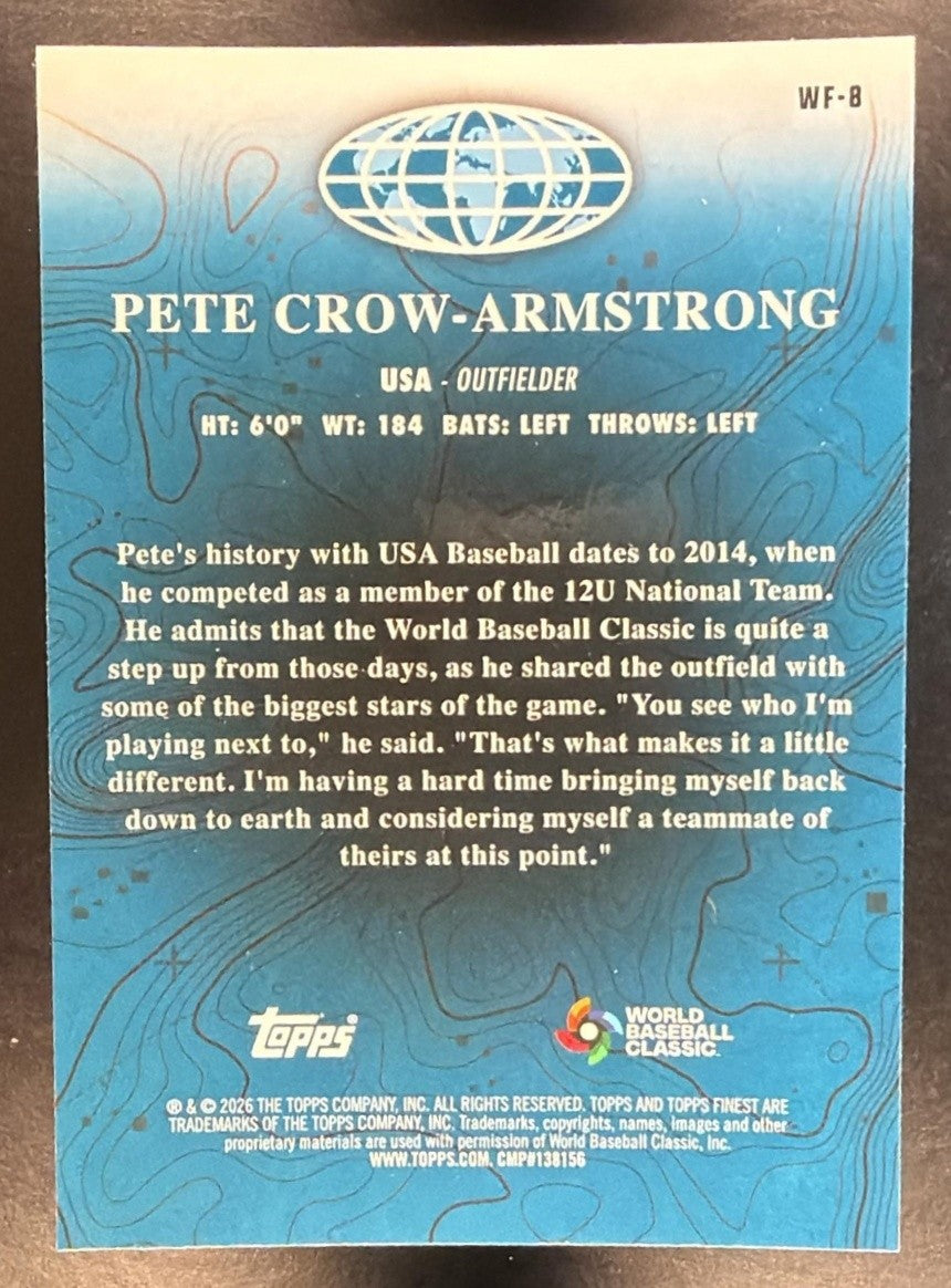 PETE CROW-ARMSTRONG 2026 TOPPS FINEST #WF-8 WORLDS