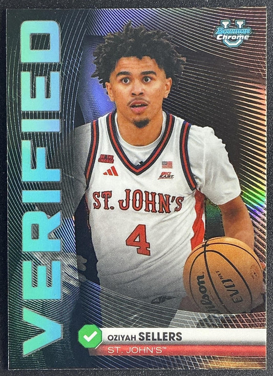 OZIYAH SELLERS 2025-26 BOWMAN #BV-19 CHROME VERIFIED REFRACTOR RED STORM