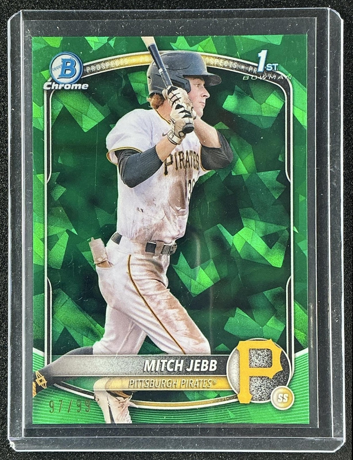 2025 Bowman Sapphire Mitch Jebb #BCP-41 Chrome Green Refractor /99 1st Prospect
