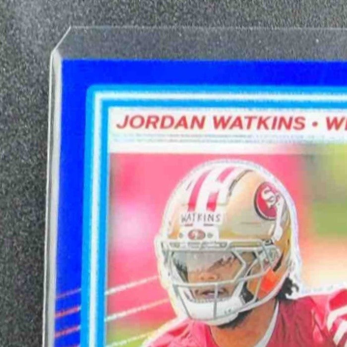 2025 Panini Donruss Optic Jordan Watkins #289 Rated Rookie Blue Hyper Prizm