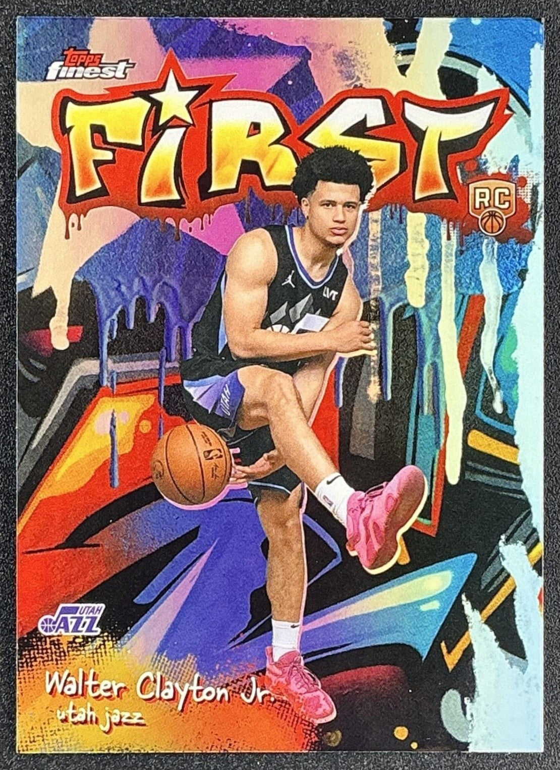WALTER CLAYTON JR. 2025-26 TOPPS FINEST #F-18 FIRST REFRACTOR RC JAZZ