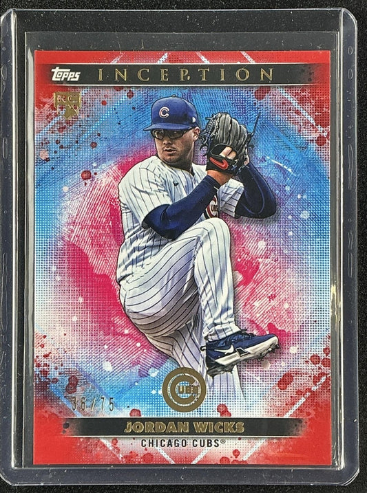 JORDAN WICKS 2024 TOPPS INCEPTION #79 RED 36/75 RC CUBS