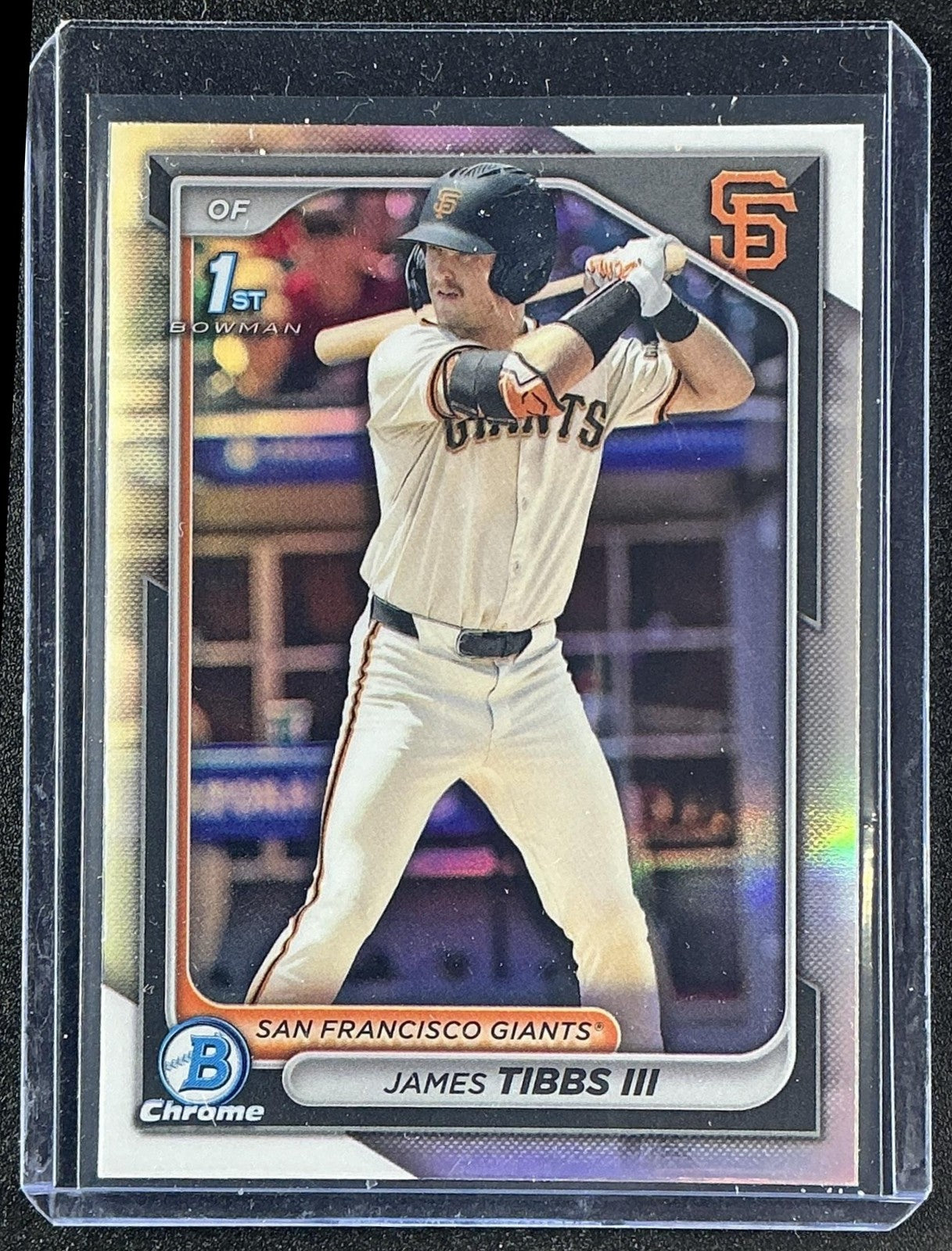 JAMES TIBBS III 2024 BOWMAN DRAFT #BDC-40 CHROME REFRACTOR 1ST PROSPECT GIANTS