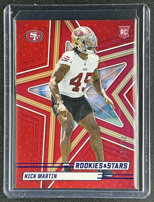 NICK MARTIN 2025 PANINI ROOKIES & STARS #164 RED /49 RC 49ERS