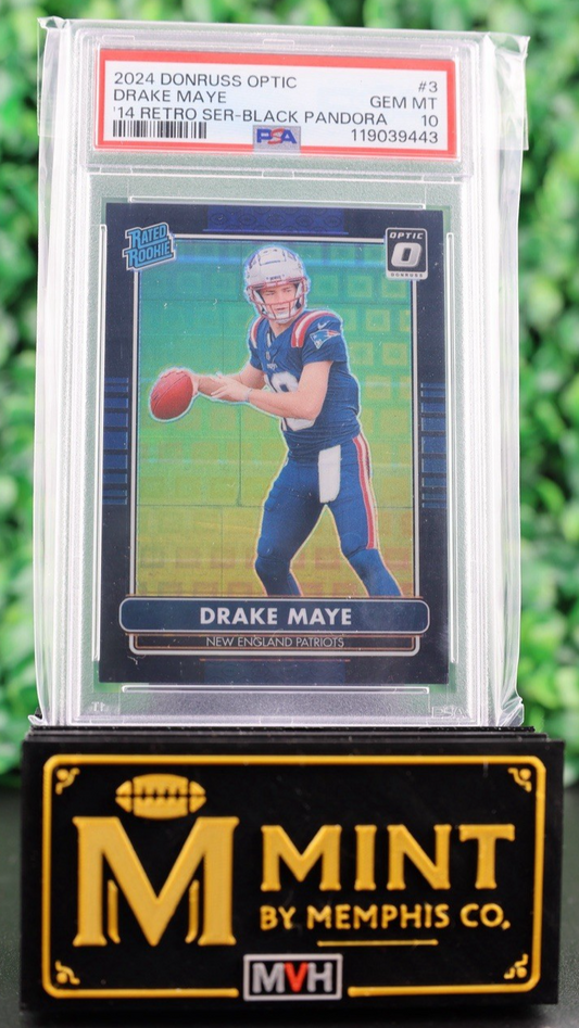 DRAKE MAYE 2024 OPTIC RETRO BLACK PANDORA RC SSP 10/25 NUMBER MATCH PSA 10 POP 2