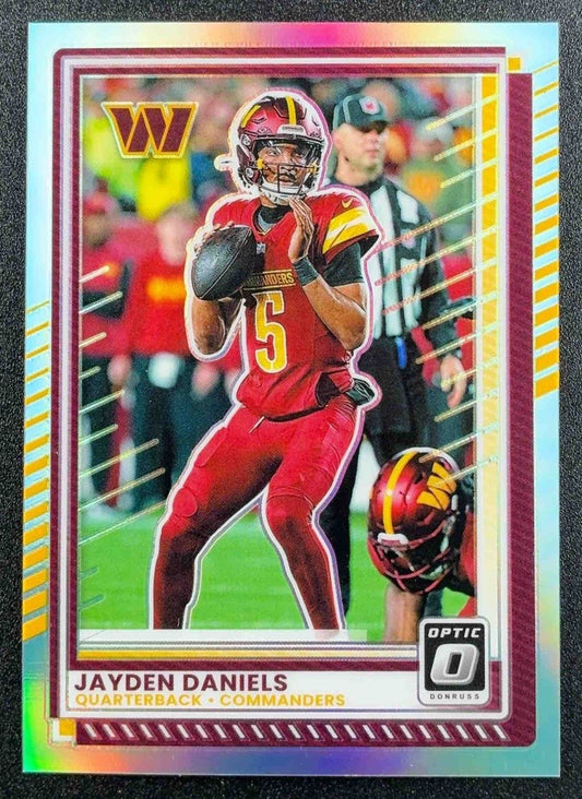 JAYDEN DANIELS 2025 PANINI DONRUSS OPTIC #23 HOLO PRIZM COMMANDERS