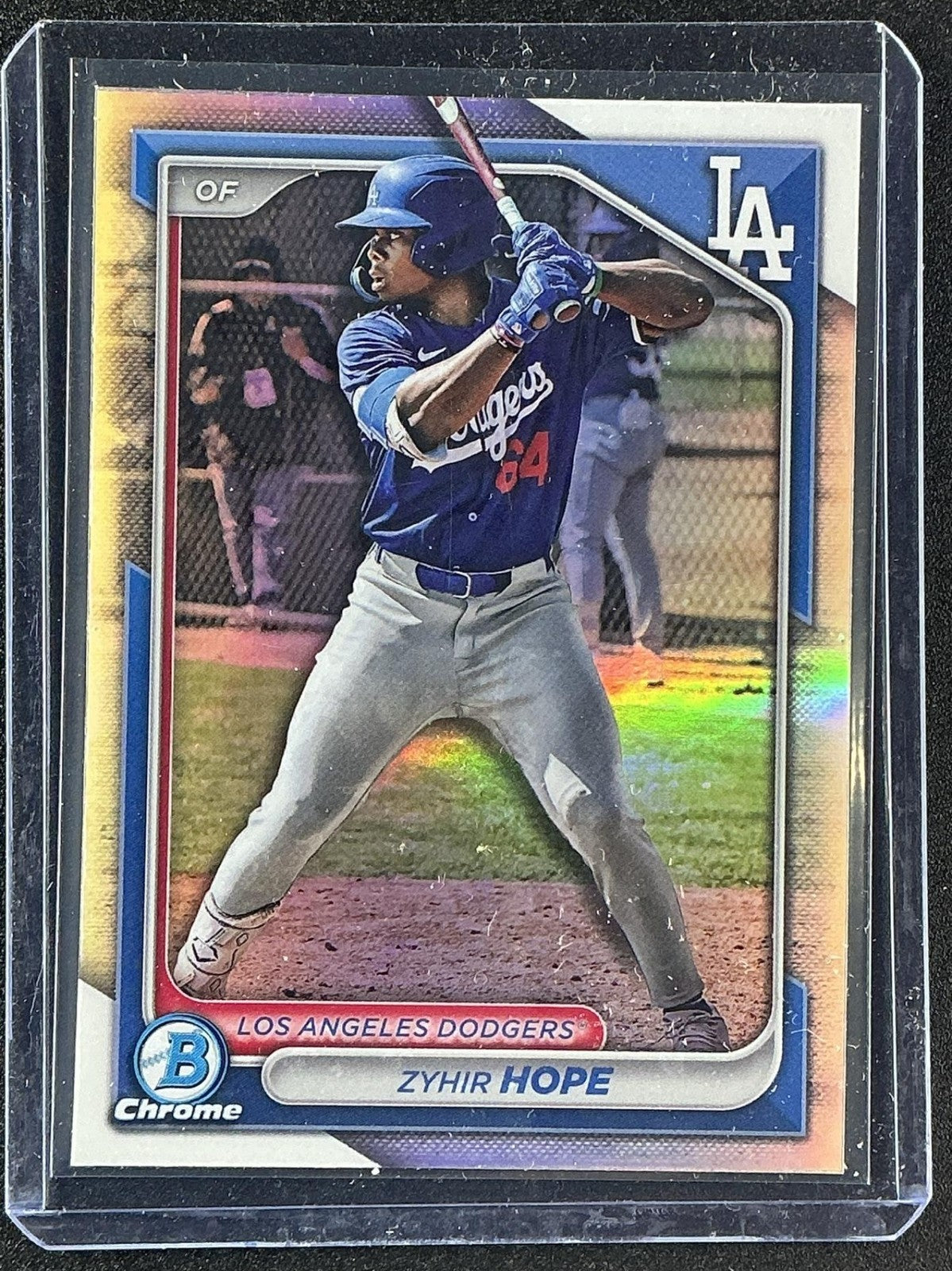 ZYHIR HOPE 2024 BOWMAN DRAFT #BDC-139 CHROME REFRACTOR DODGERS