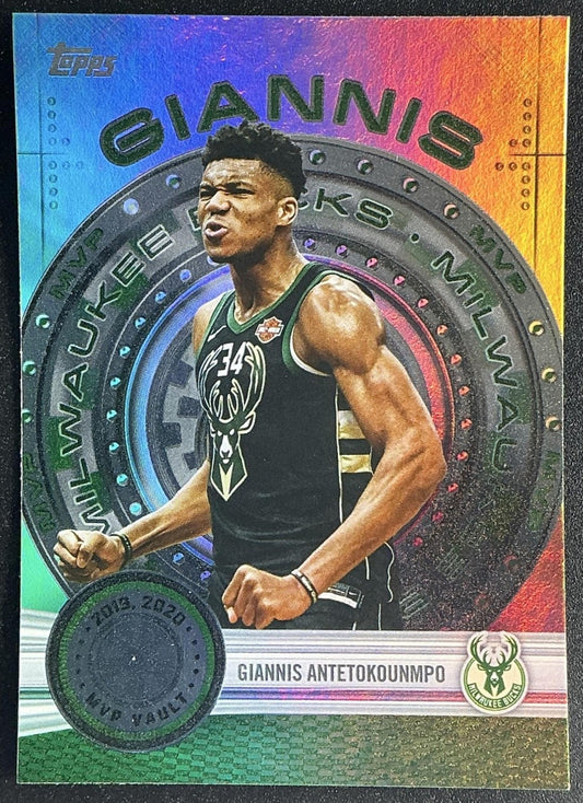 GIANNIS ANTETOKOUNMPO 2025-26 TOPPS #MVP-3 MVP VAULT RAINBOW FOIL BUCKS