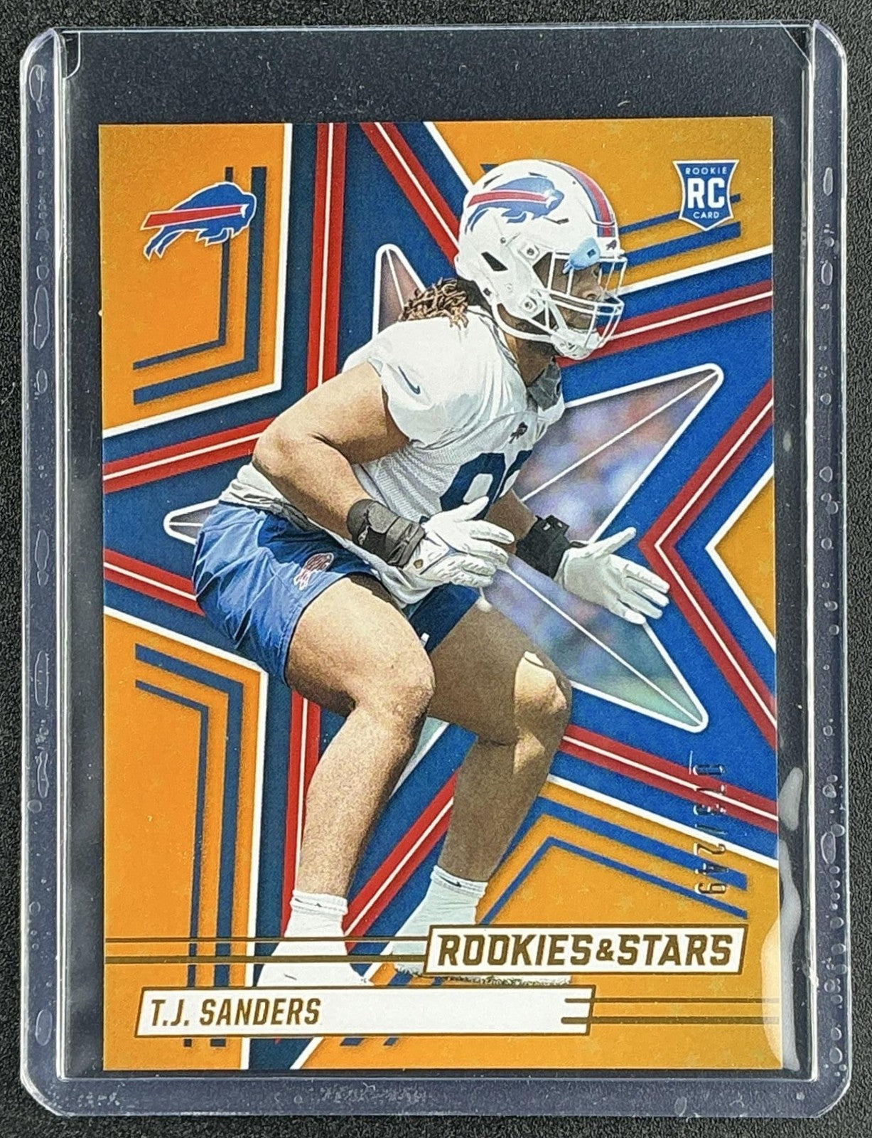 T.J. SANDERS 2025 PANINI ROOKIES & STARS #180 ORANGE 76/249 RC BILLS