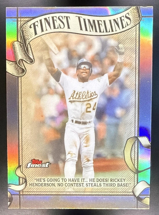 RICKEY HENDERSON 2026 TOPPS FINEST #FT-24 TIMELINES REFRACTOR ATHLETICS