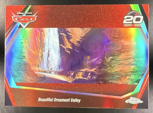 BEAUTIFUL ORNAMENT VALLEY 2026 TOPPS CHROME DISNEY #CRS-6 CARS 20TH ANNIVERSARY