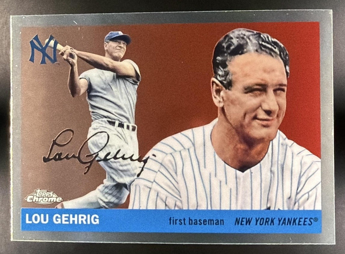 LOU GEHRIG 2025 TOPPS CHROME PLATINUM ANNIVERSARY #490 YANKEES