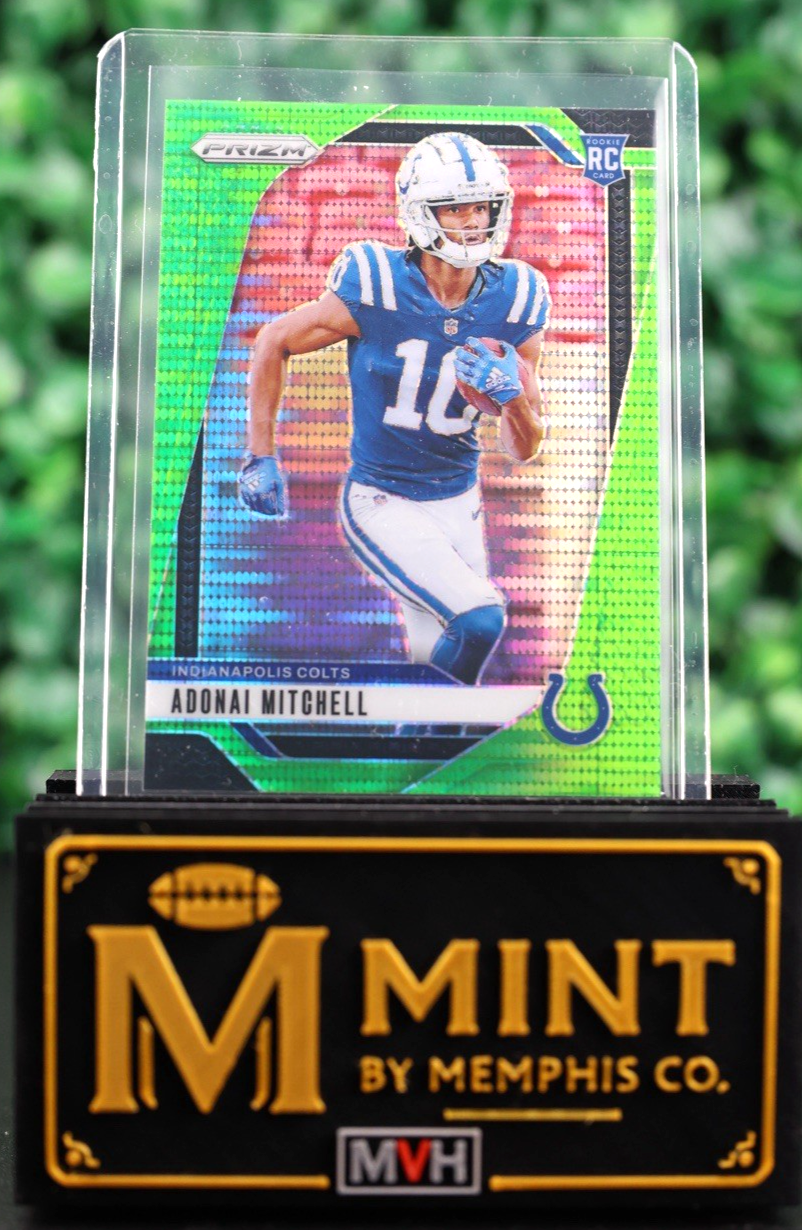 ADONAI MITCHELL 2024 PRIZM #303 NEON GREEN PULSAR PRIZM RC COLTS
