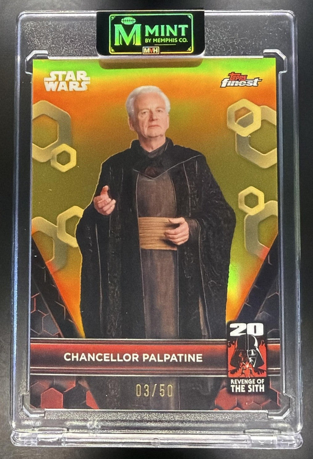 2025 Topps Star Wars Smugglers Outpost Chancellor Palpatine Finest Gold /50