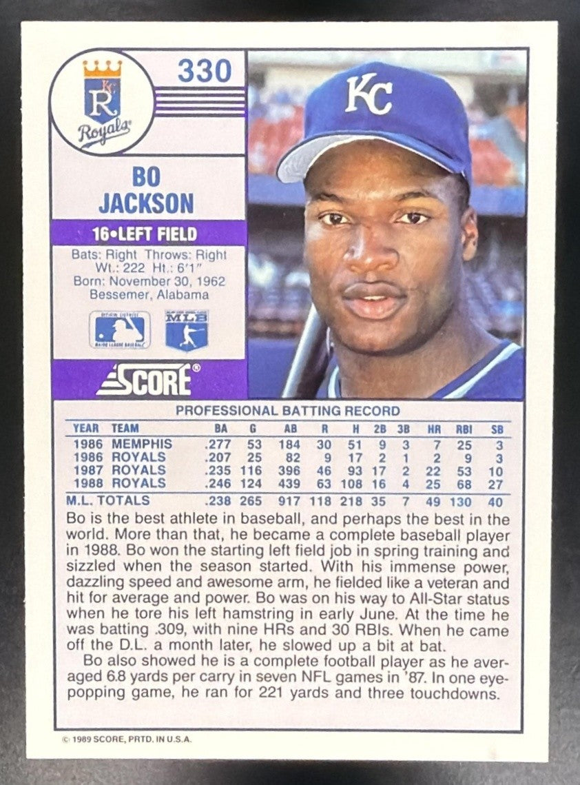 BO JACKSON 1989 SCORE #330 ROYALS