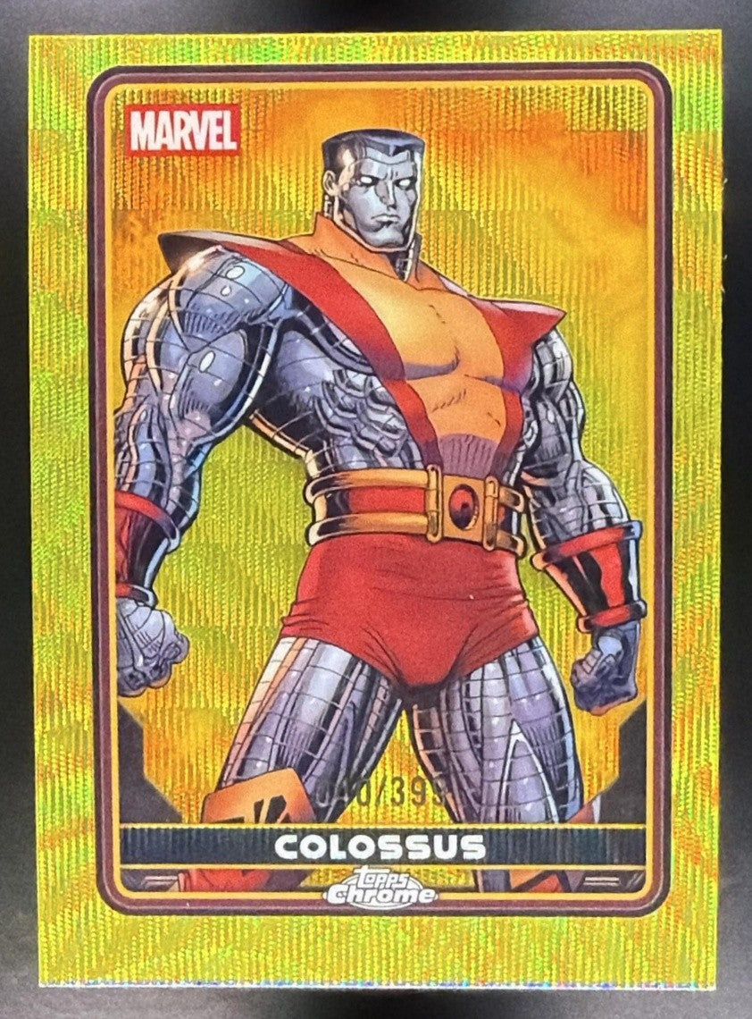 2025 Topps Chrome Deadpool Colossus #6 Comic Accurate Yellow Wave Refractor /399