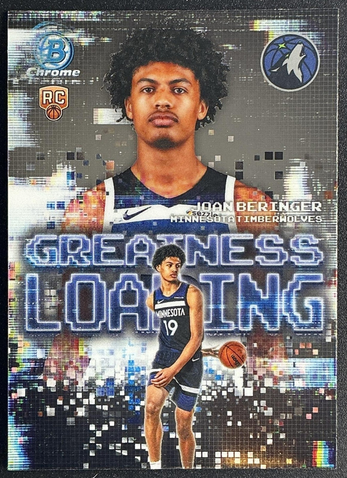 JOAN BERINGER 2025-26 BOWMAN #GL-17 CHROME GREATNESS LOADING RC TIMBERWOLVES