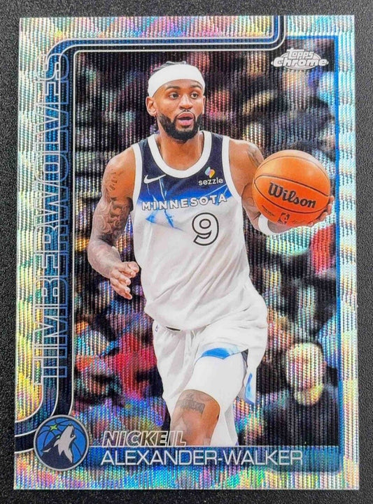 NICKEIL ALEXANDER-WALKER 2025-26 TOPPS CHROME #193 WAVE REFRACTOR TIMBERWOLVES