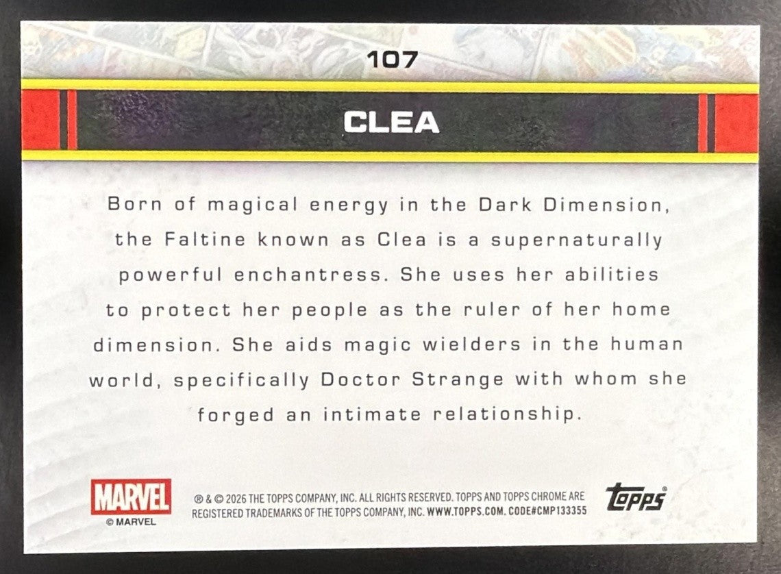 CLEA 2026 TOPPS CHROME MARVEL COMICS #107 DAZZLER'S RHYTHM REFRACTOR 39/80