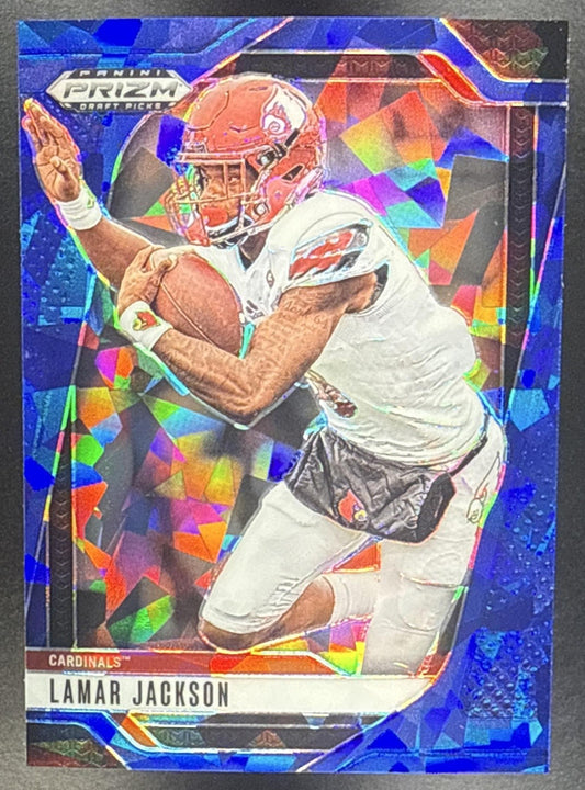 LAMAR JACKSON 2025 PANINI PRIZM DRAFT PICKS #177 BLUE ICE 67/149 CARDINALS