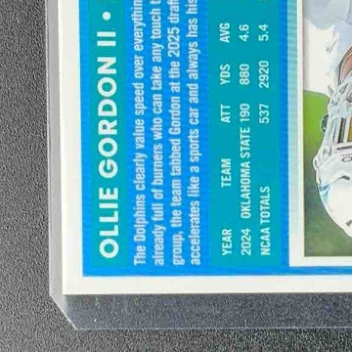 2025 Panini Donruss Optic Ollie Gordon II #218 Rated Rookie Blue Hyper Prizm