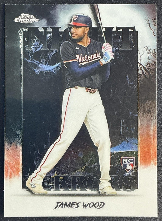 JAMES WOOD 2025 TOPPS CHROME UPDATE #NT-25 NIGHT TERRORS RC NATIONALS