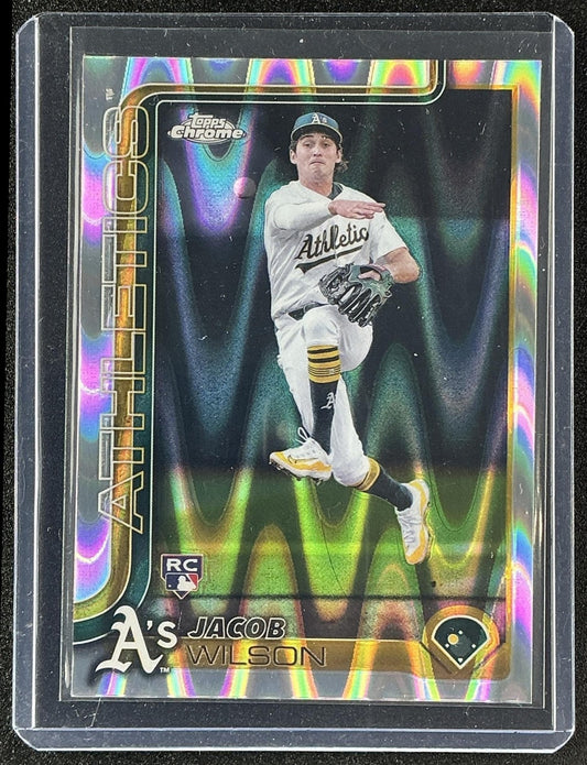JACOB WILSON 2025 TOPPS CHROME #96 RAYWAVE REFRACTOR RC ATHLETICS